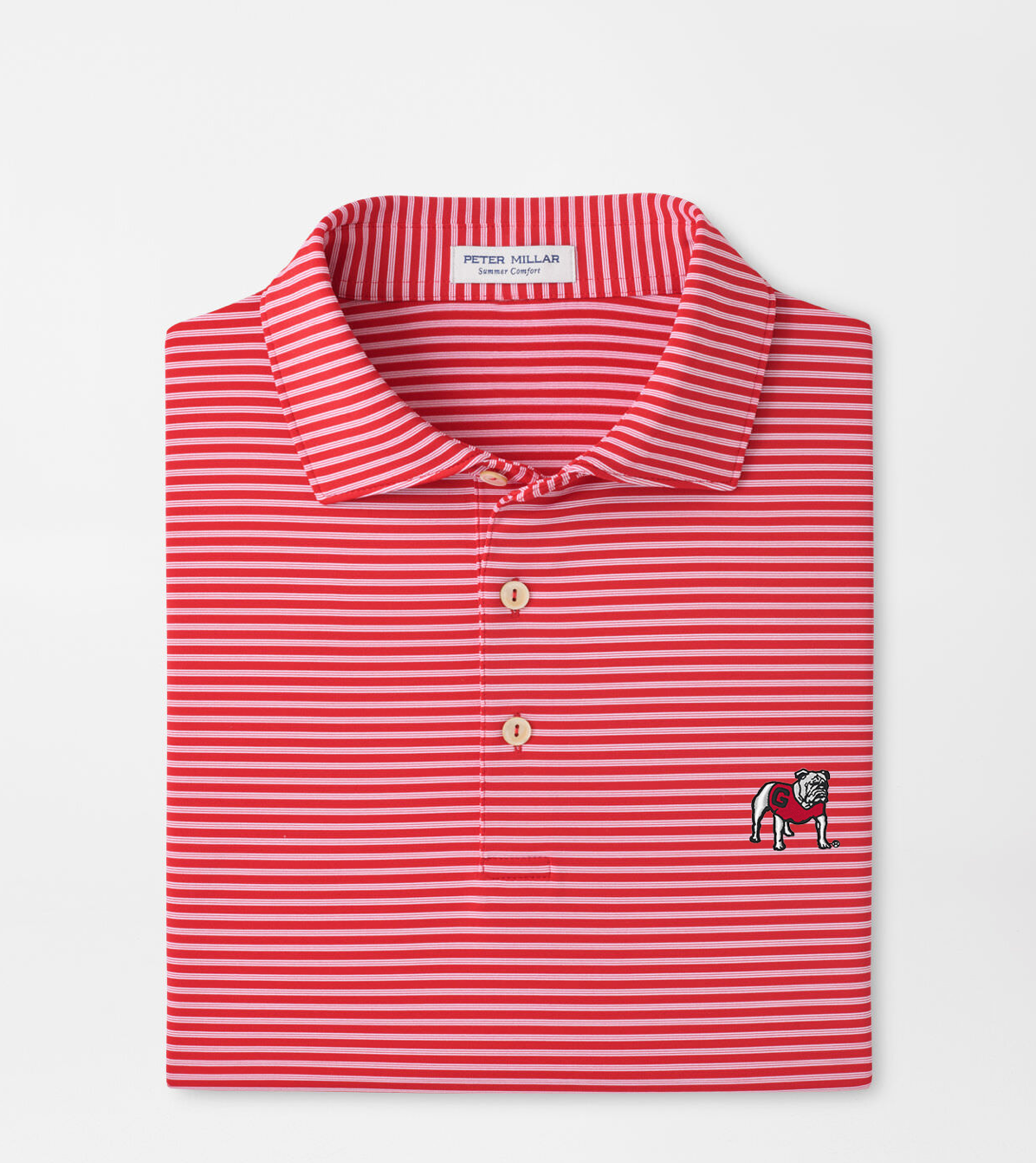 Peter Millar Tiebreaker Stripe Performance Jersey Polo UGA3 - RED3