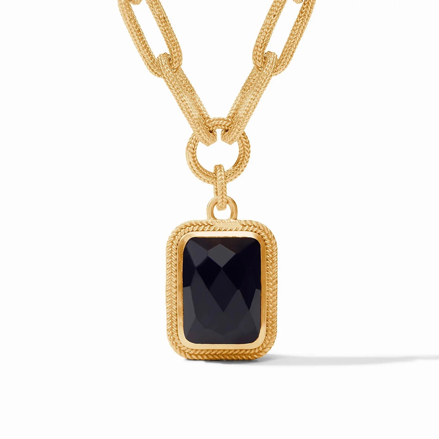 Julie Vos Chevel Paperclip Statement Necklace - OBSIDIAN BLACK