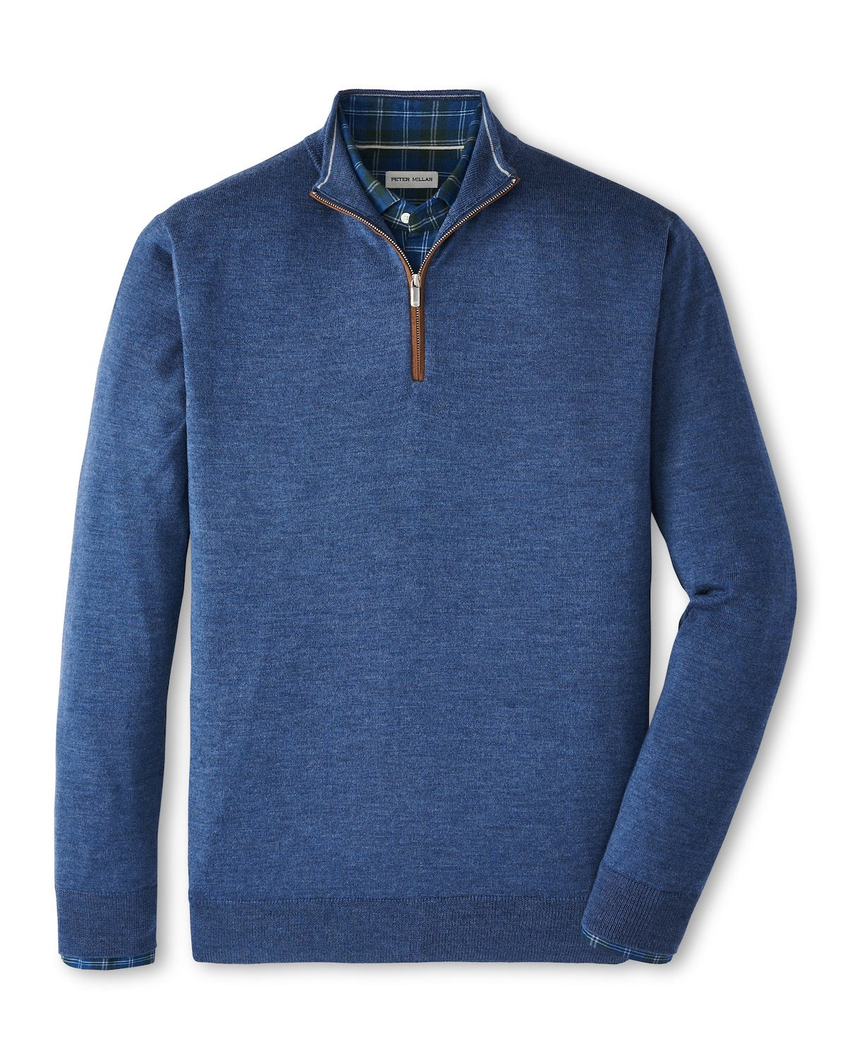 PM Autumn Crest Suede Trim Quarter-Zip BLUE HAZE