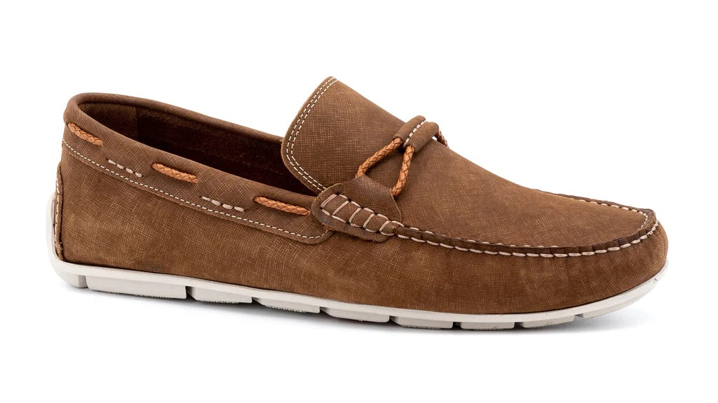 MD Water Repellent Nubuck Leather Bermuda Braided Bit - BARK