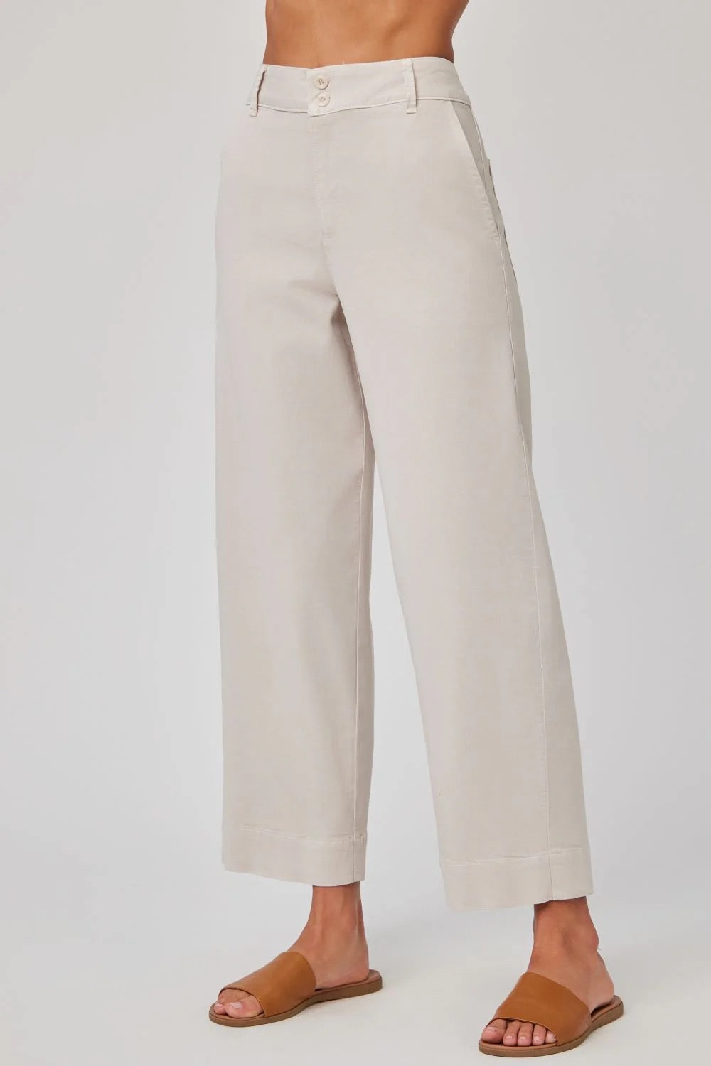 Bella Dahl Saige Wide Leg Crop - COASTAL STONE