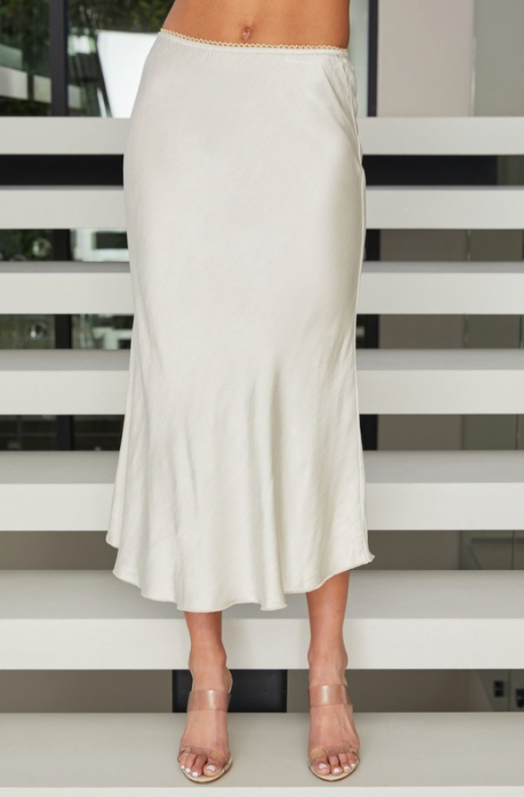 MM Silky Slip Skirt CHOCOLATE BROWN