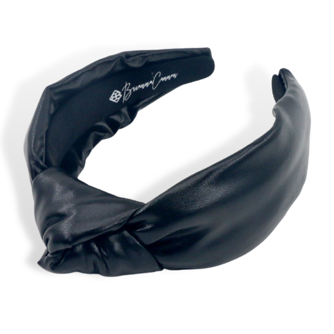 Brianna Cannon Headband - Black Puff Knotted
