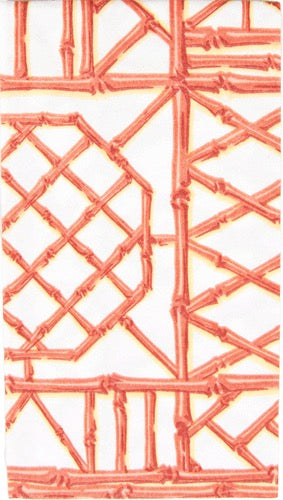 Caspari Bamboo Screen Guest Towels - CORAL