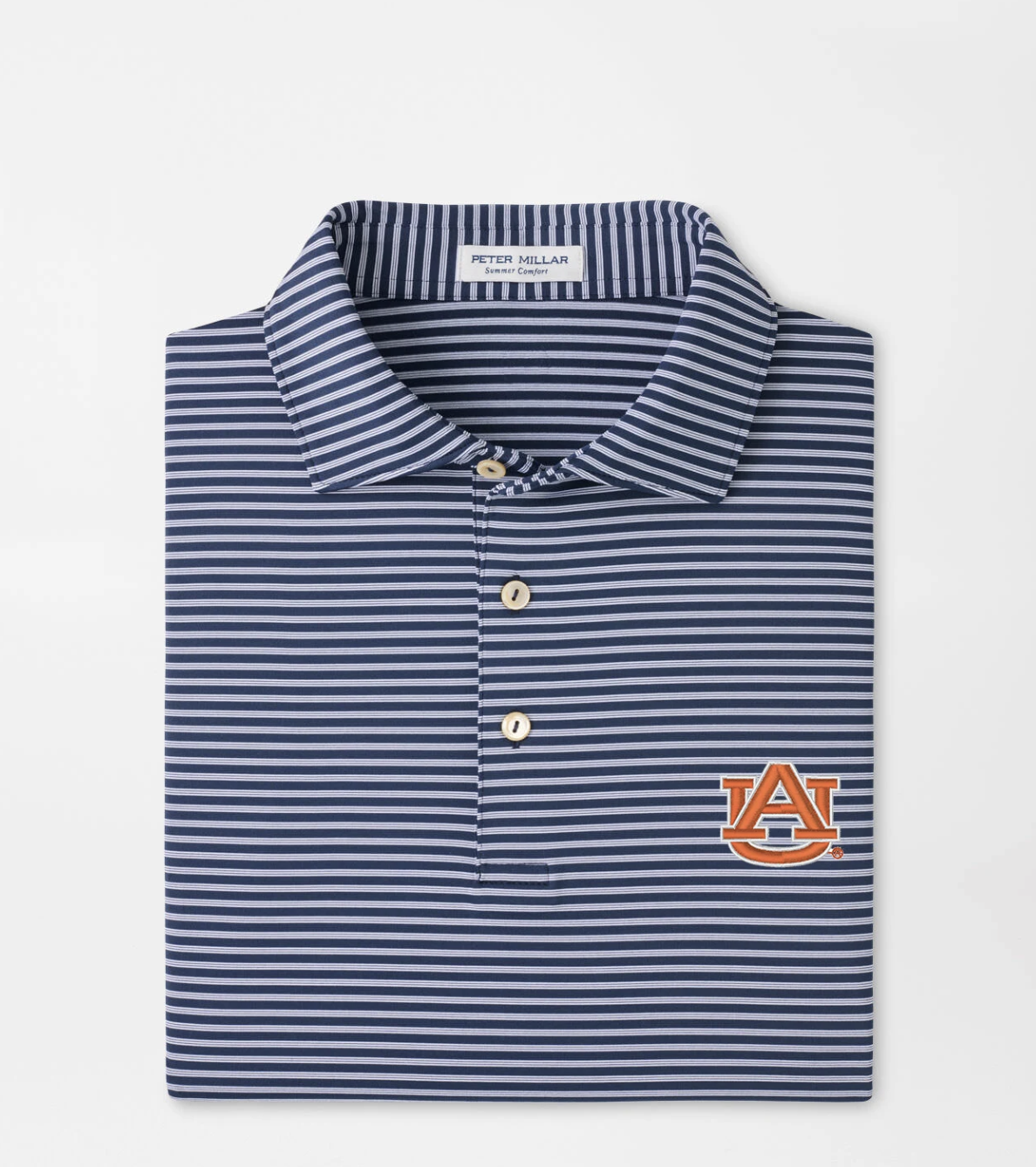 PM Tiebreaker Performance Jersey Stripe Polo AUBURN NAVY