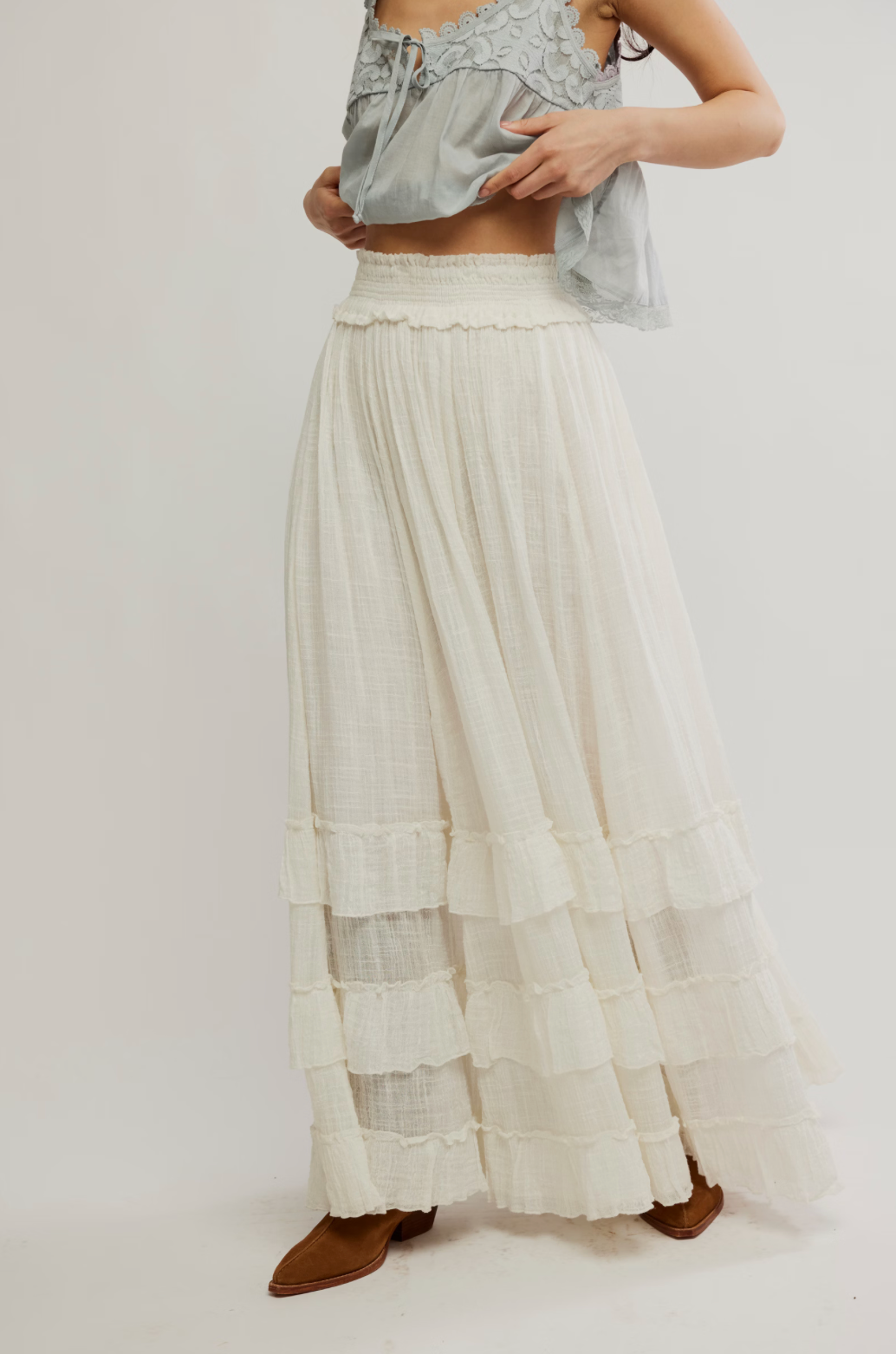 FP Brynn Maxi Skirt WHITE