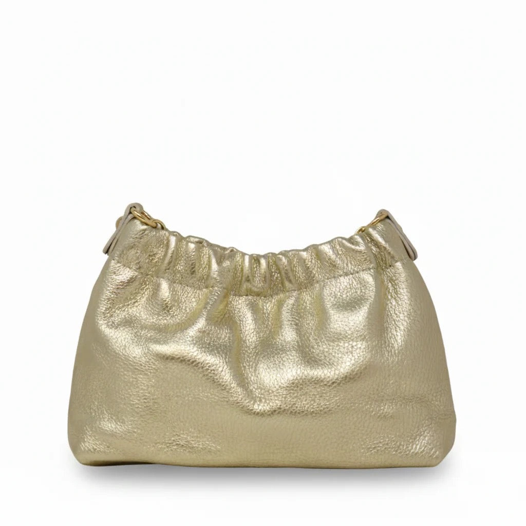 GF Leather Clutch and Crossbody Bag GOLD