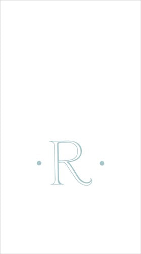 Caspari Antique Initial Boxed Linen Guest Towel ROBIN'S EGG - R