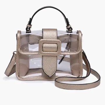 JC Toni Stadium Clear Flapover Cross Body Bag GOLD