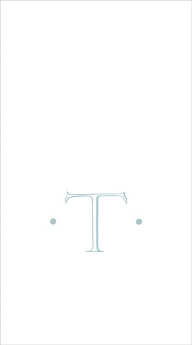 Caspari Antique Initial Boxed Linen Guest Towel ROBIN'S EGG - T