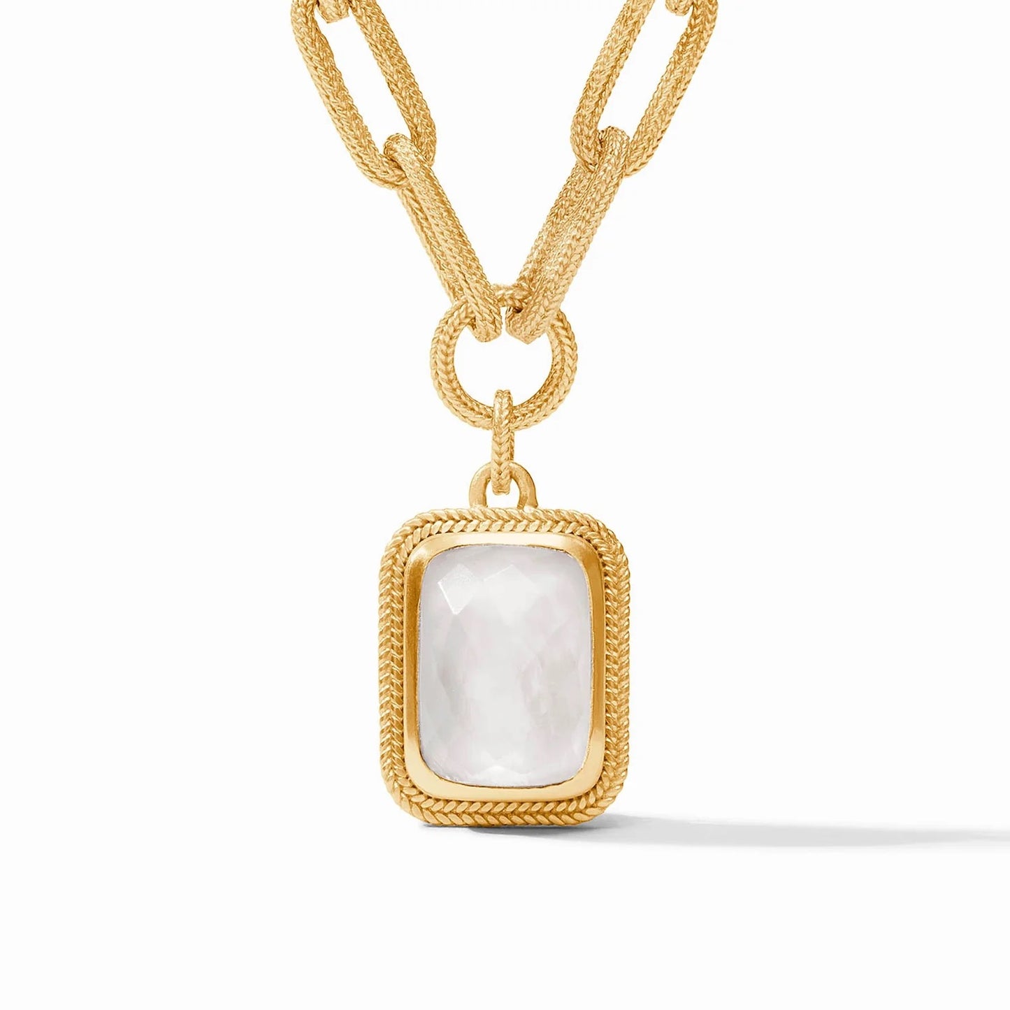 JV Chevel Paperclip Statement Necklace IRIDESCENT CRYSTAL