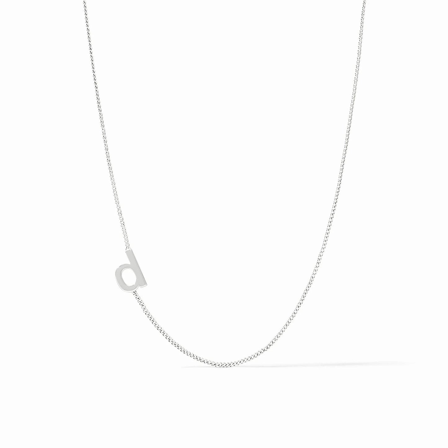 JV Initial Delicate Necklace 'D' SILVER