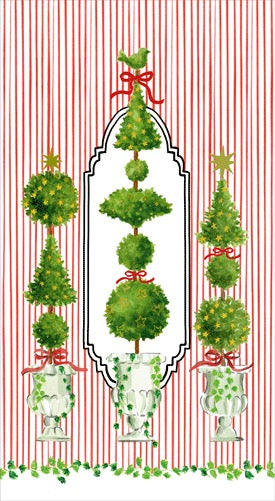 Caspari Eloise Guest Towel - RED