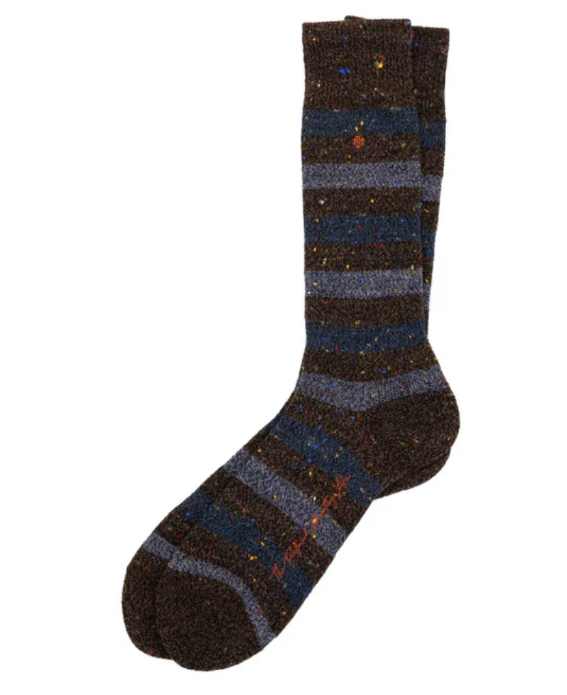 MD Stripe Alpaca Socks WALNUT