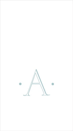 Caspari Antique Initial Boxed Linen Guest Towel ROBIN'S EGG - A