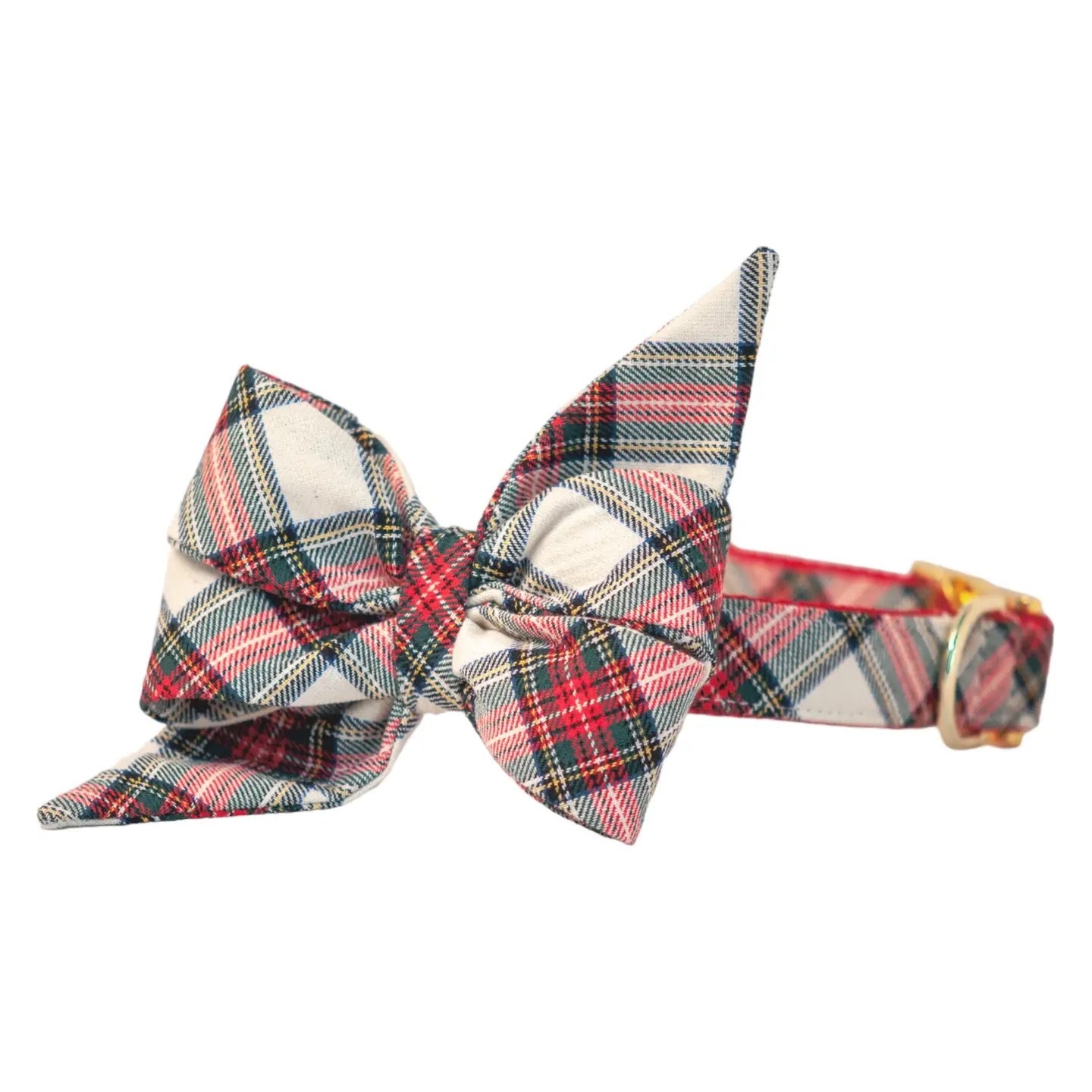 CLL Ellie's Plaid Belle Bow Dog Collar MULTI