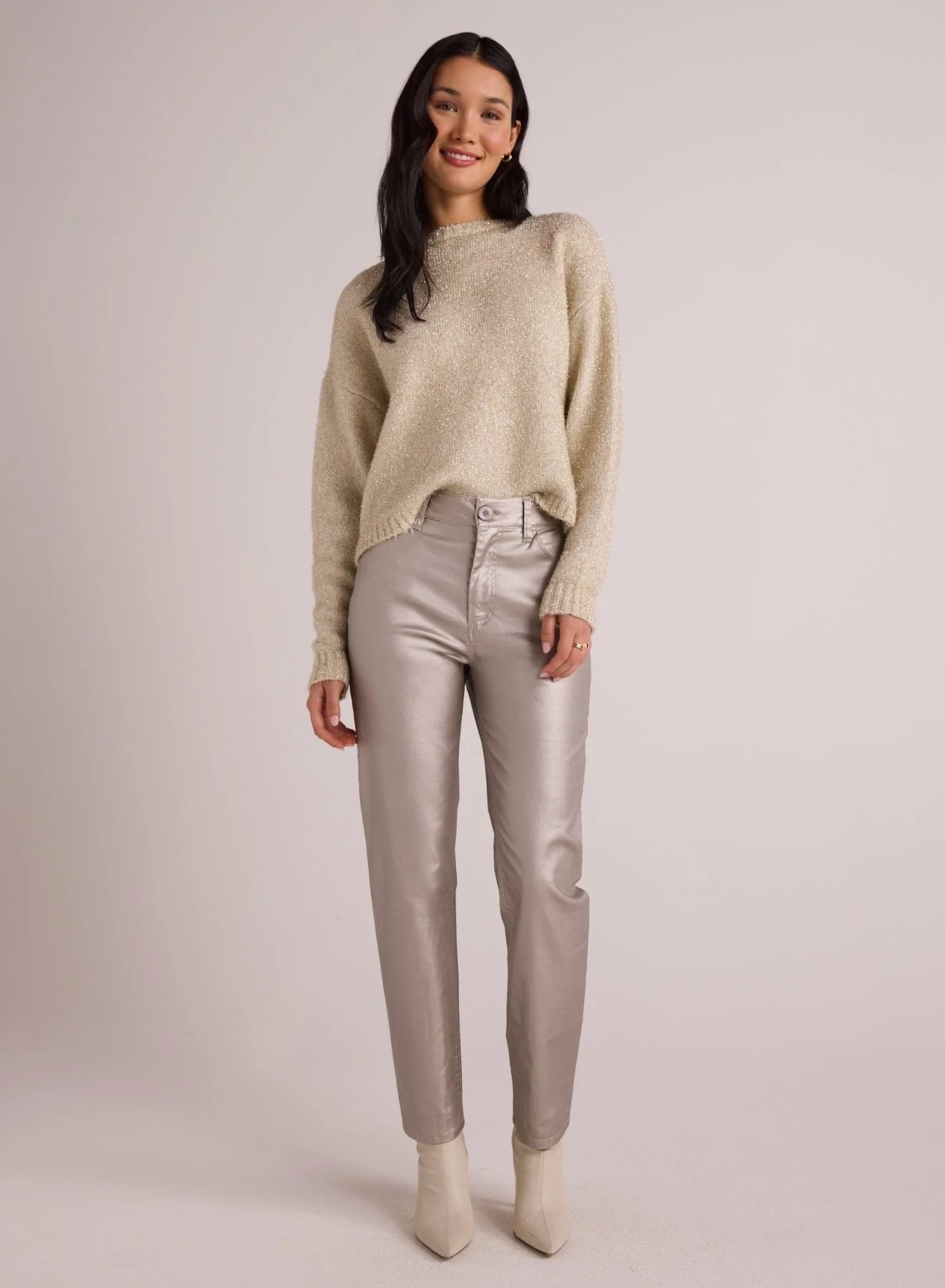 Bella Dahl Lennon Straight Leg Jean - SILVER METALLIC
