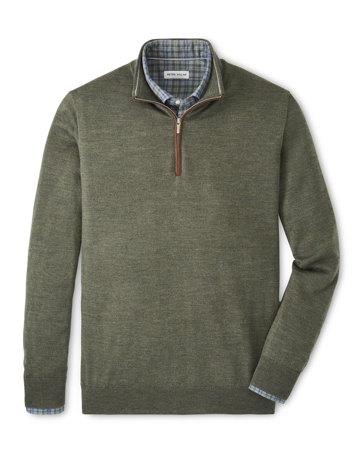 PM Autumn Crest Suede Trim Quarter-Zip BASIL