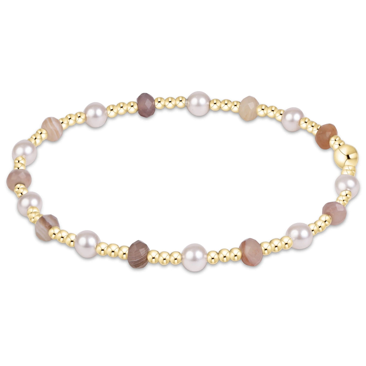 enewton Sincerity Gemstone & Pearl 4mm Bracelet - BOTSWANA AGATE