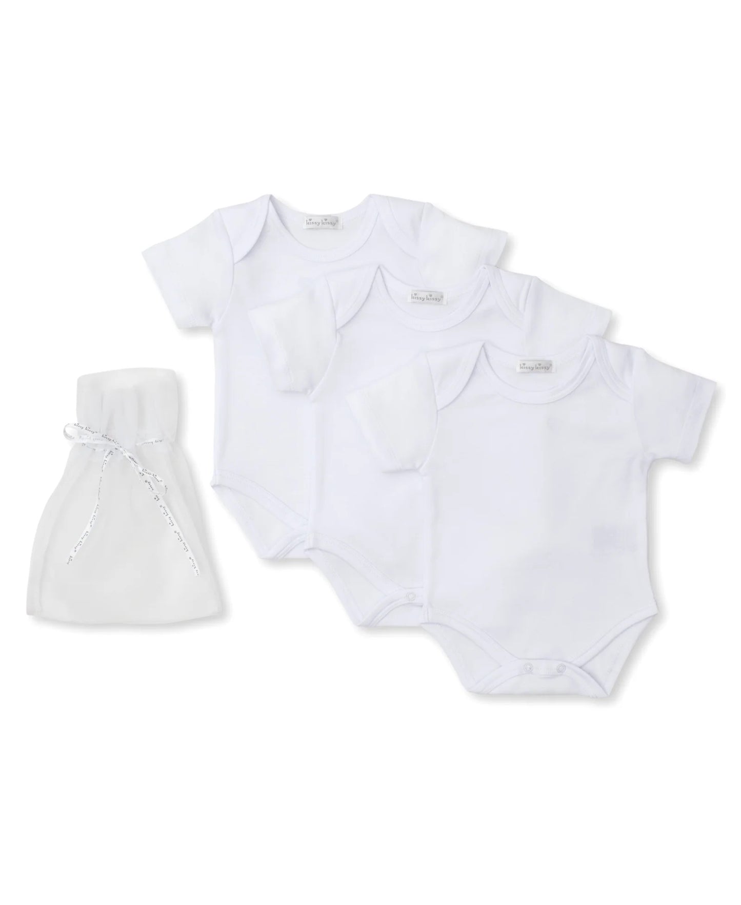 KK 3 Pack SS Bodysuit Set WHITE