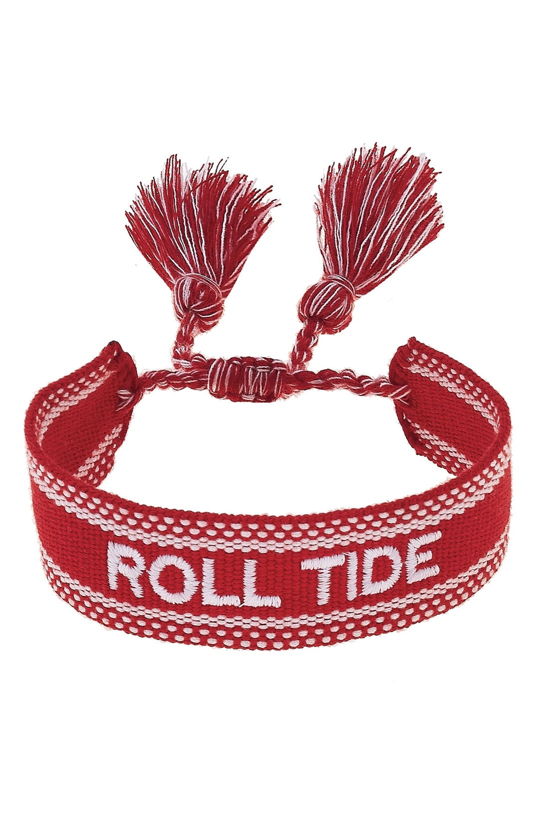 CS ROLL TIDE Woven Tassel Bracelet CRIMSON