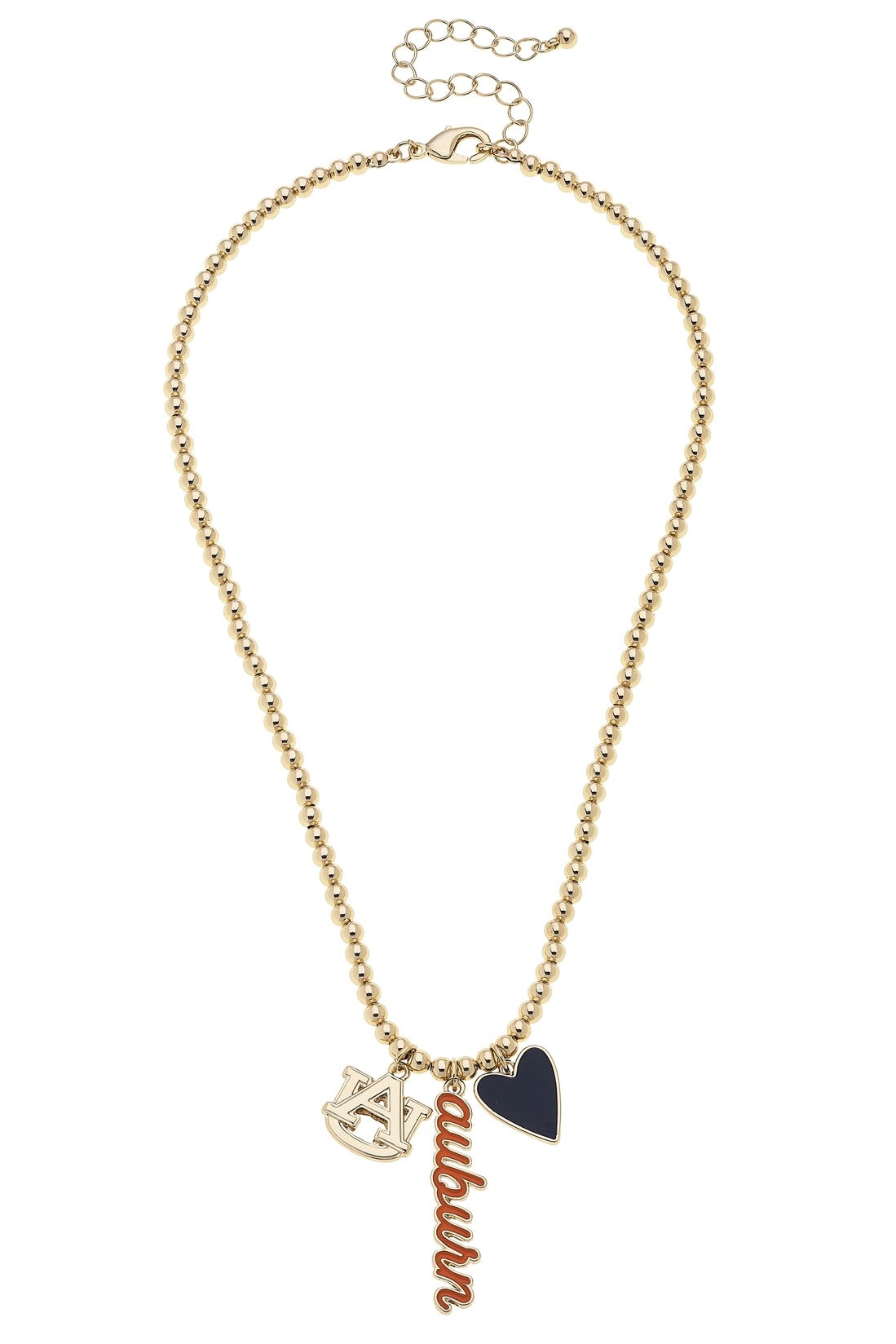 CS AUBURN Ball Bead Charm Necklace GOLD