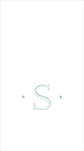 Caspari Antique Initial Boxed Linen Guest Towel ROBIN'S EGG - S