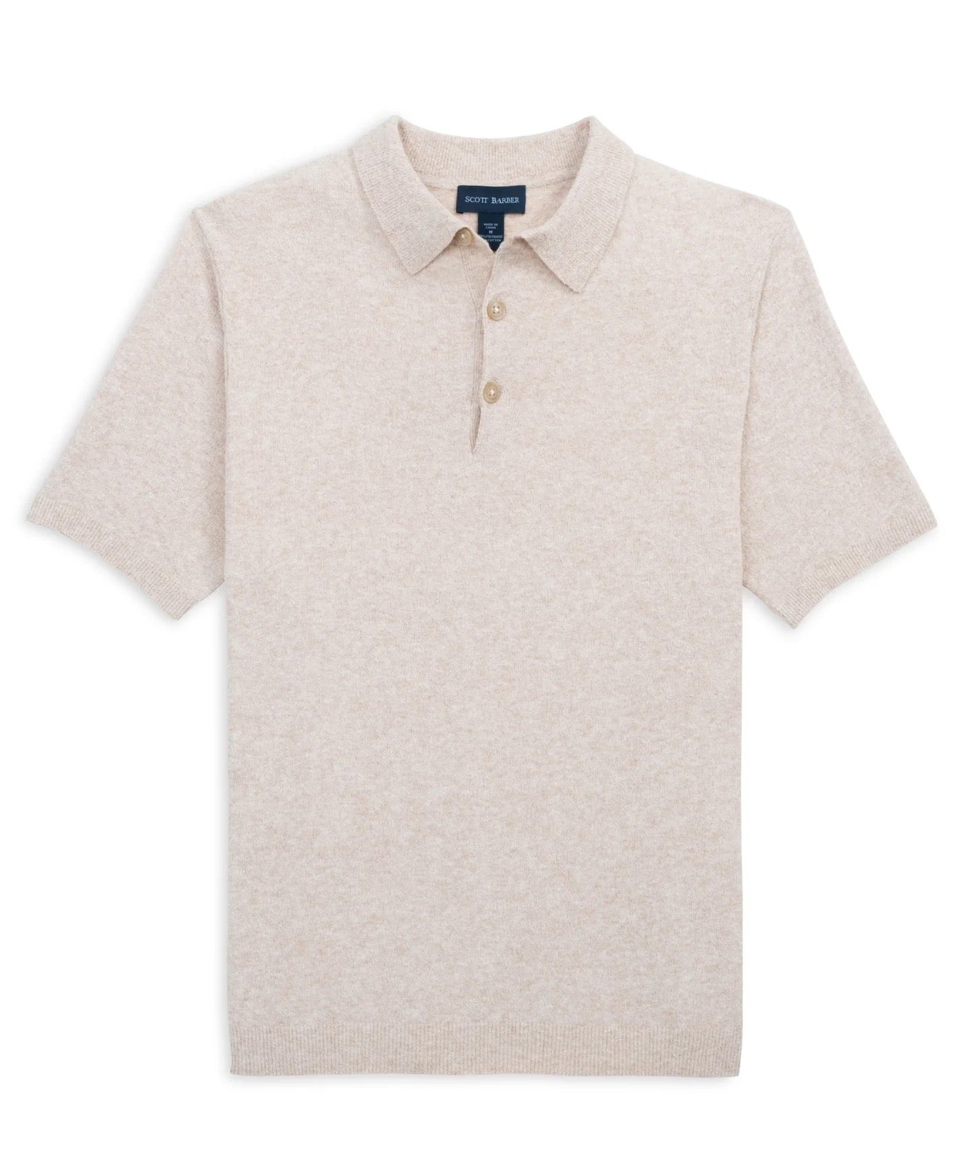 SCB Fine Gauge Boucle Knit Polo 12gg FLAX