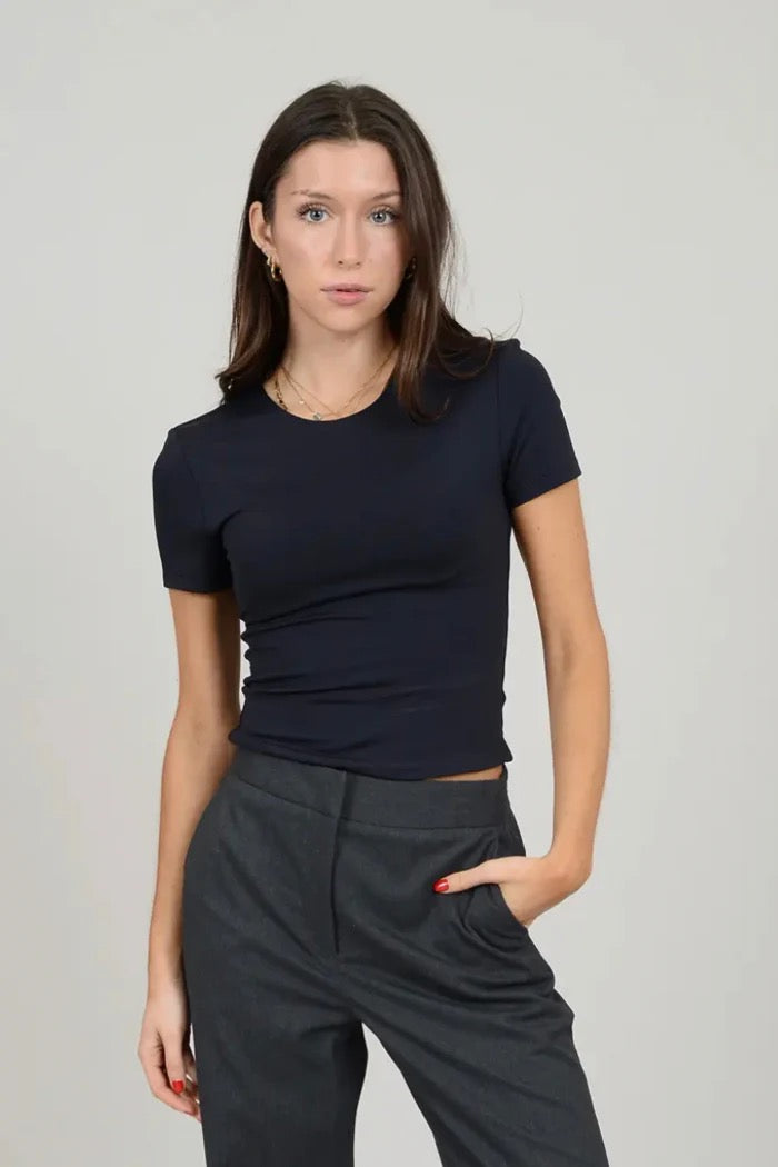 RD Roxi SS Crew Neck Top BLACK