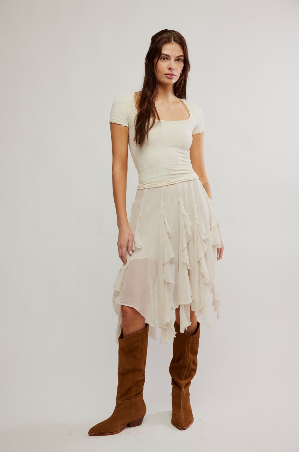 FP Susanna Midi Skirt WHITE ALYSSUM