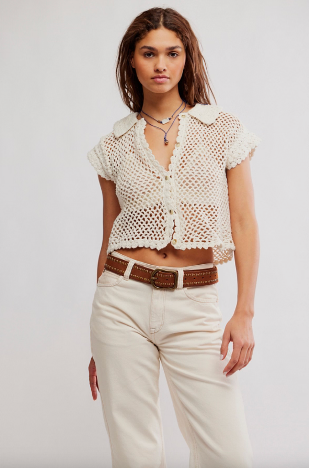 FP Lily Crochet Top COCONUT MILK