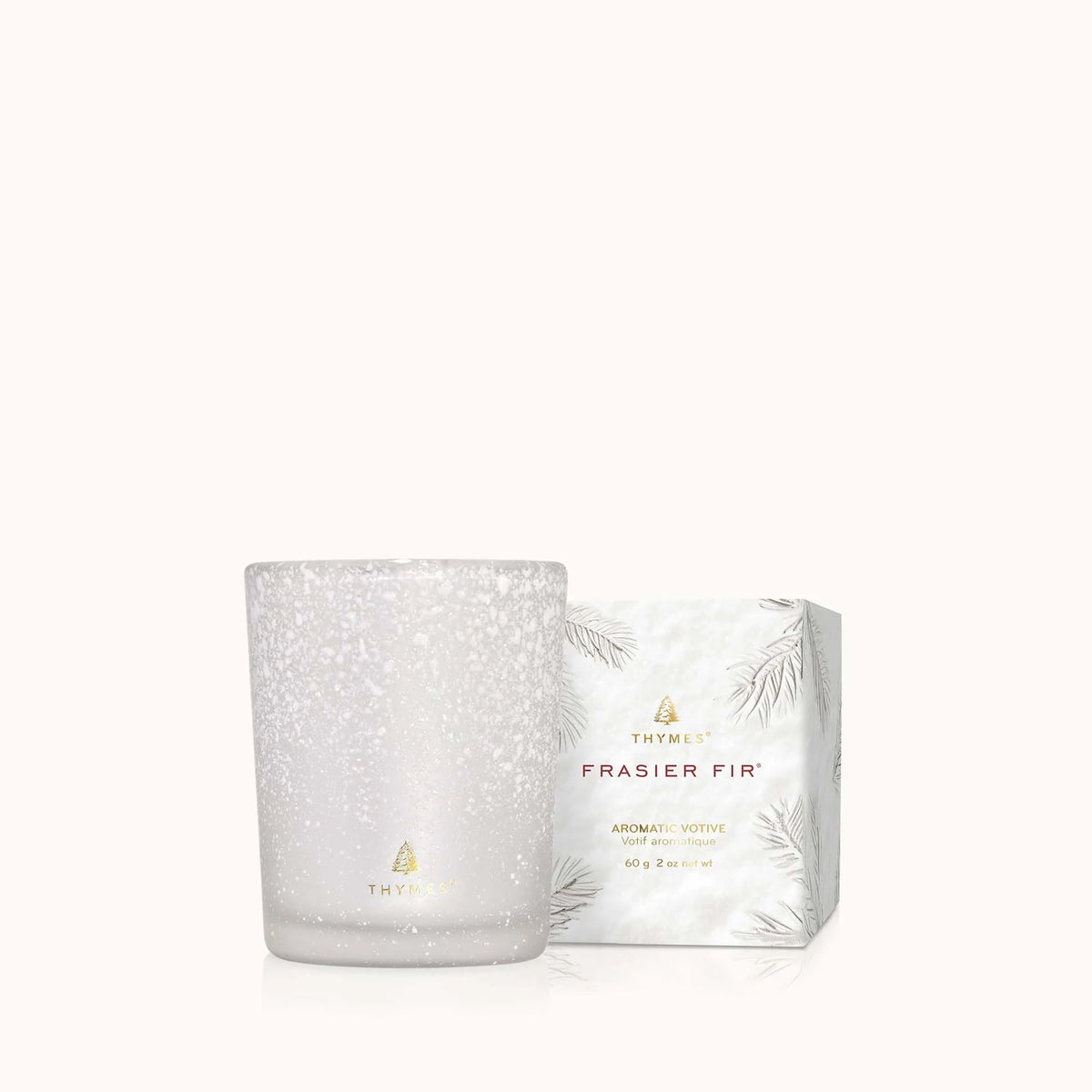 THY Frasier Fir Flocked Votive Candle - 2 OZ
