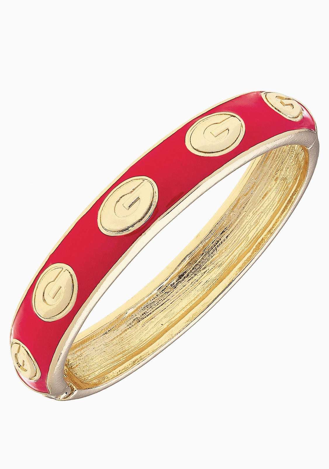 CS Georgia Bulldogs Sculpted Enamel Logo Hinge Bangle RED