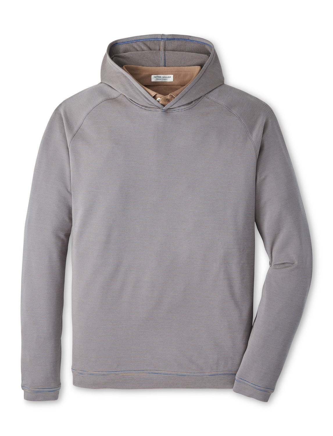 Peter Millar Pine Sugar Stripe Performance Hoodie - BLUE HAZE