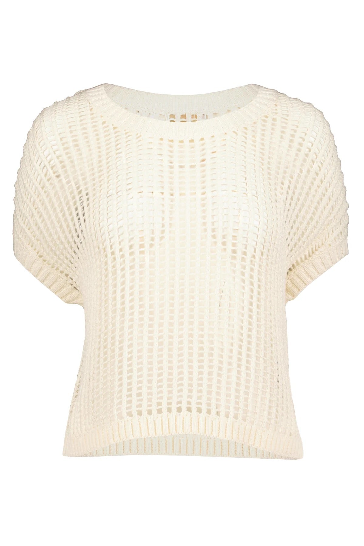 BY Open Weave Pullover IVORY