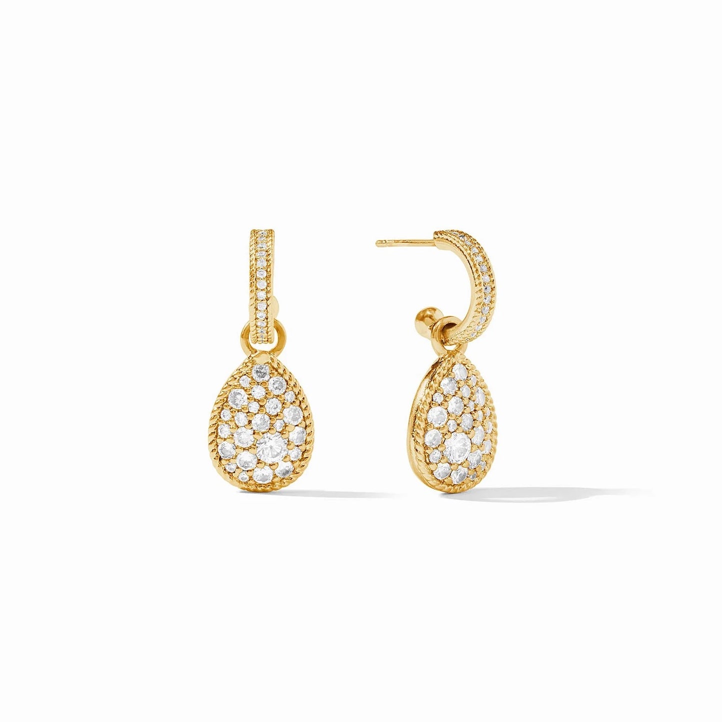 JV Luna Teardrop Hoop & Charm Earring CUBIC ZIRCONIA
