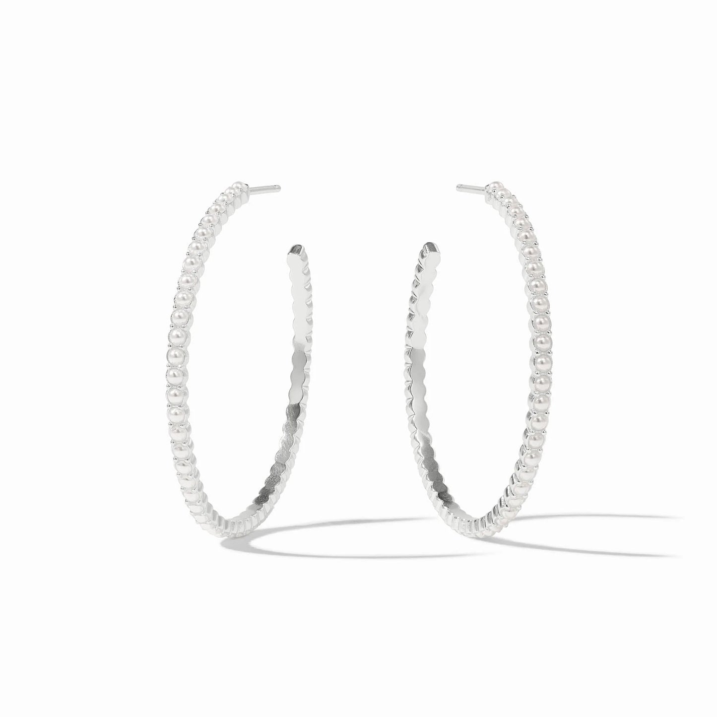 JV Juliet Hoop SILVER PEARL - L
