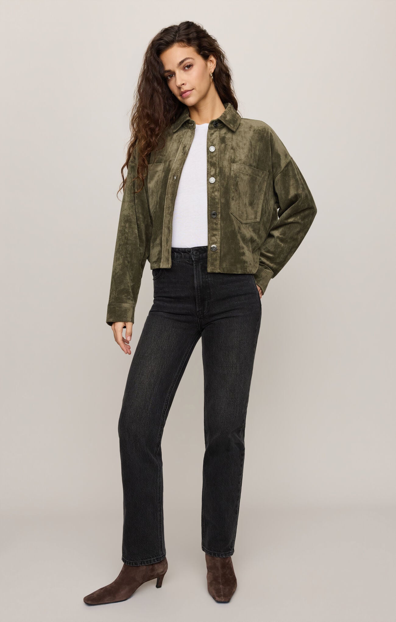 Z Supply All Day Cropped Suede Jacket MONSTERA