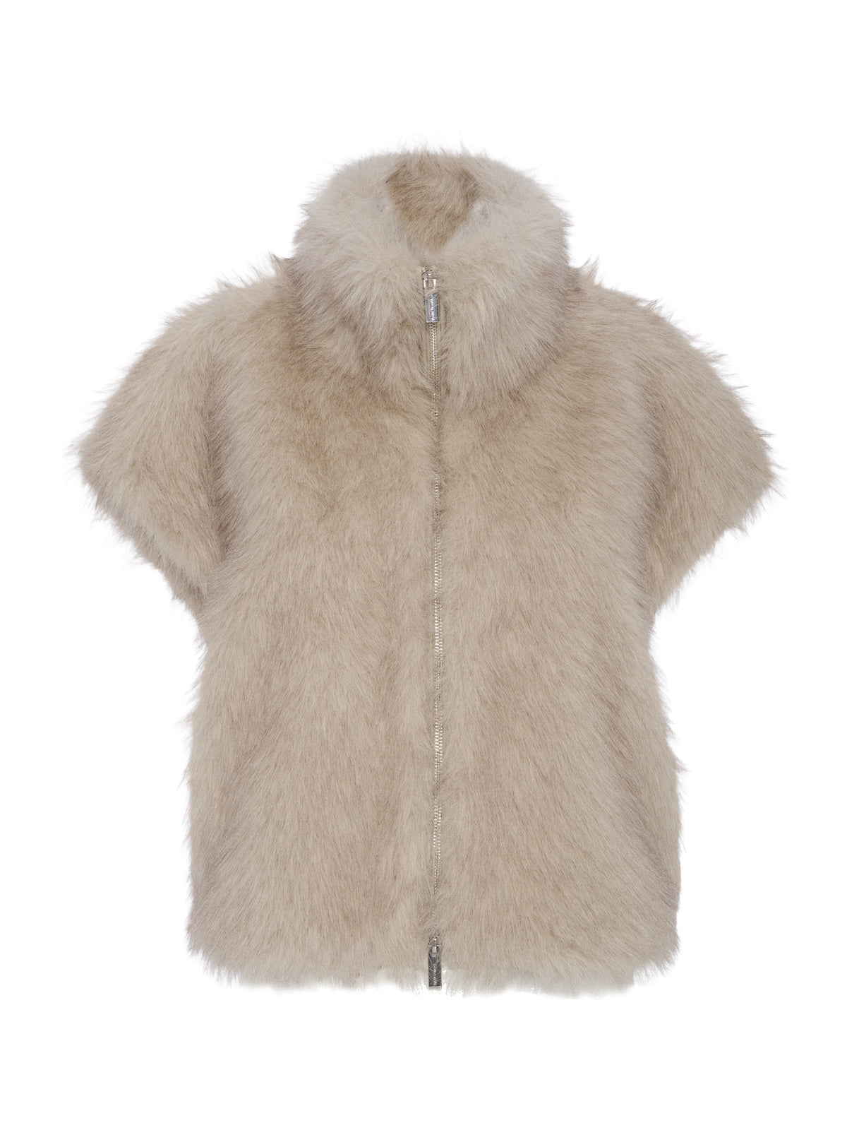 Sanctuary Silky Fur Vest - ALMOND CREAM