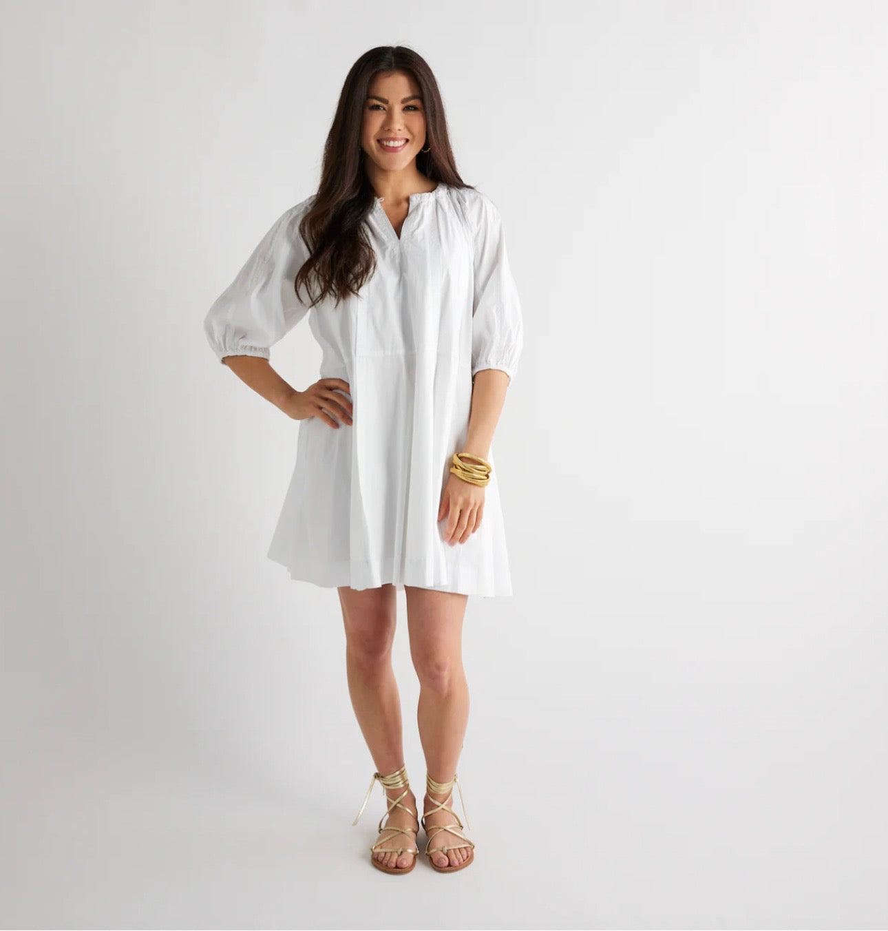 Caryn Lawn Blake Dress WHITE