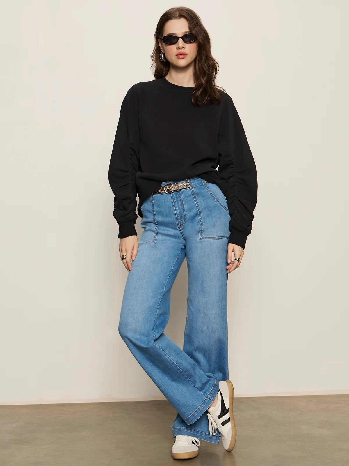 Sanctuary Only Us Crinkle Top - BLACK