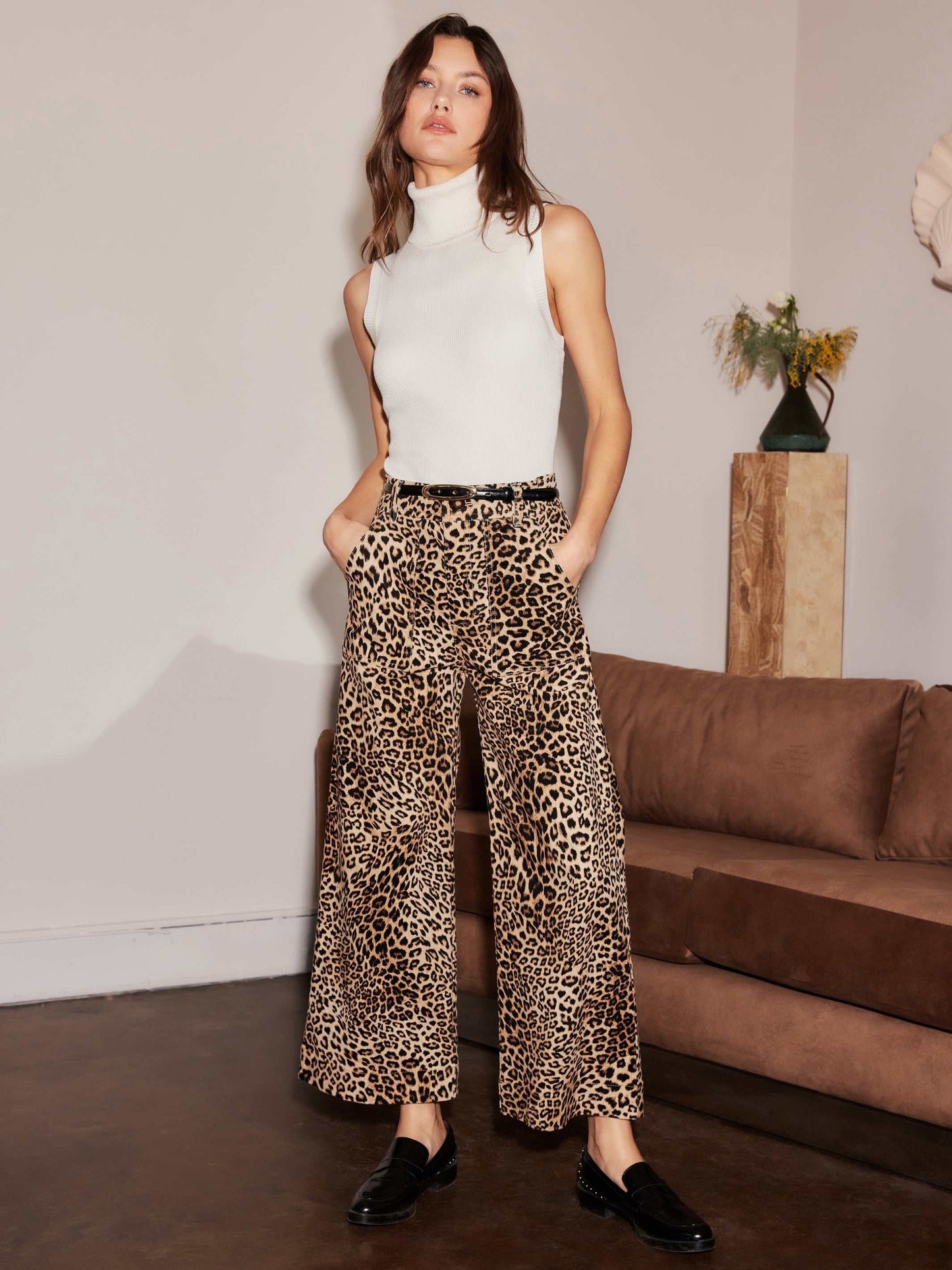 Fifteen Twenty Rylee Cropped Pants - LEOPARD