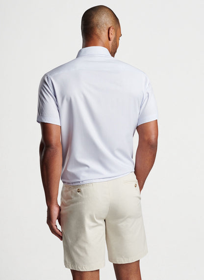 Peter Millar Bloque Performance Poplin Sport Shirt - WHITE