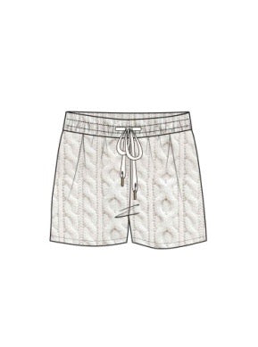 PJ Salvage Cable Crew Lounge Shorts - IVORY