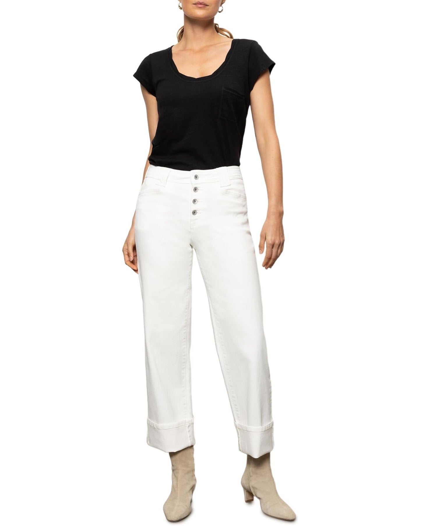 Sanctuary Luna Kick Crop - BLEACHED WHITE