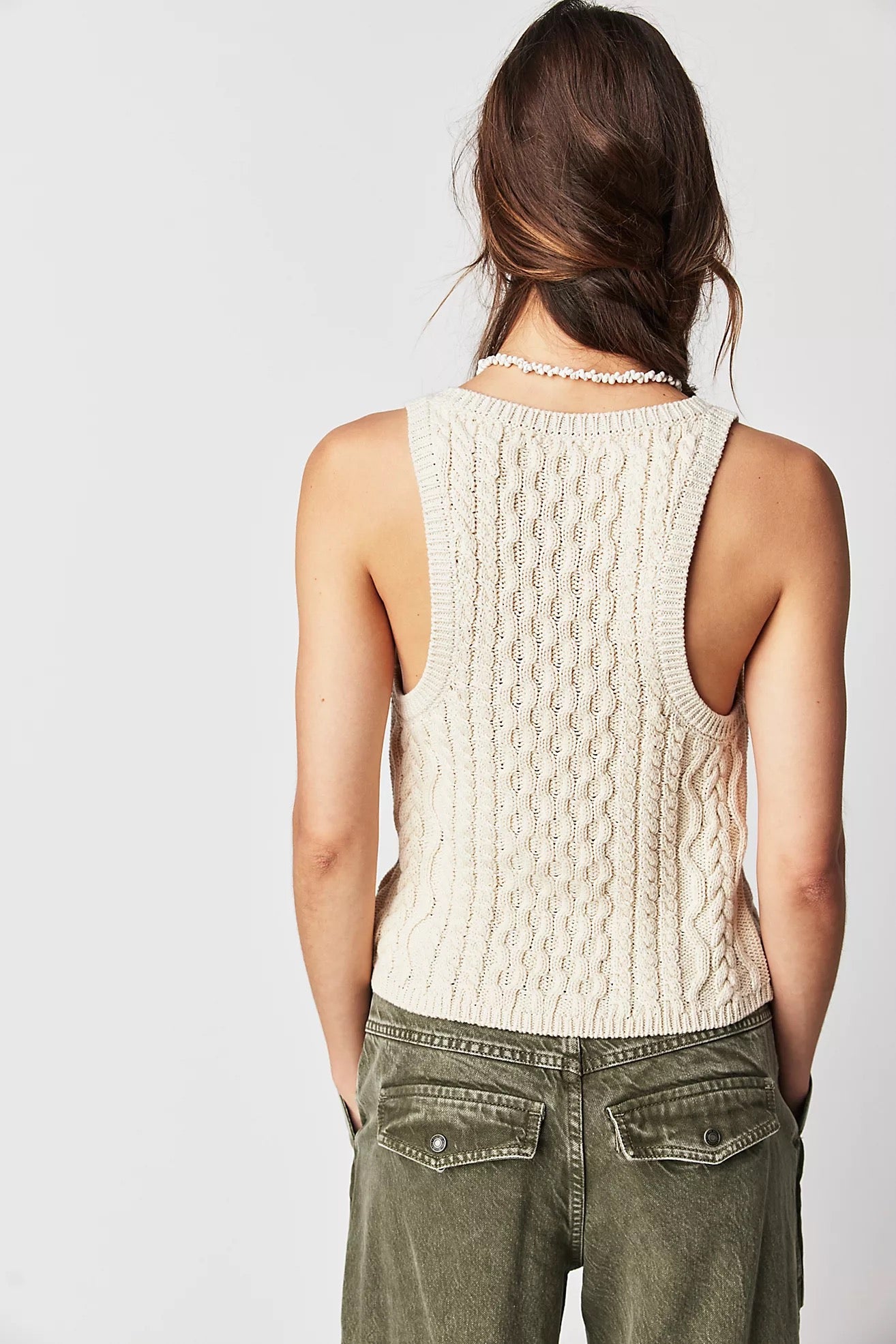 Free People High Tide Cable Tank - TEA