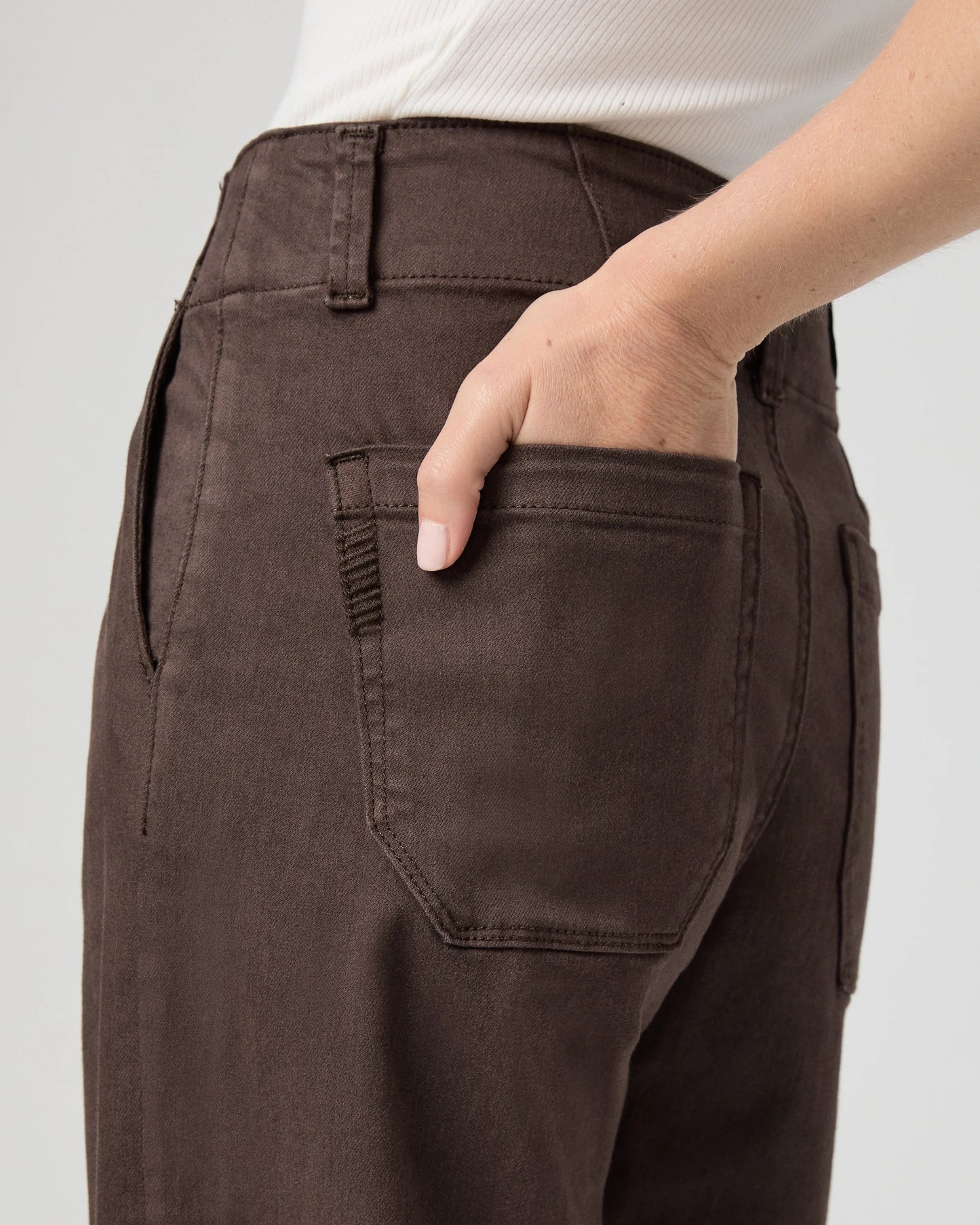 Paige Brooklyn 31" Wide Leg Jean - RICH CHOCOLATE