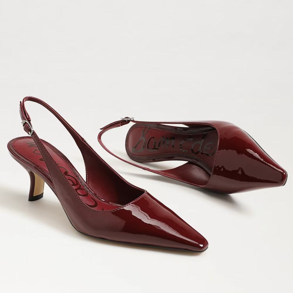 Sam Edelman Bianka Slingback Pump - FRENCH MERLOT PATENT LEATHER