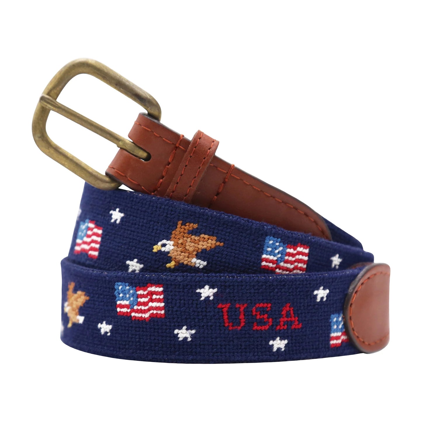 Smathers & Branson Americana Pattern Belt - DARK NAVY