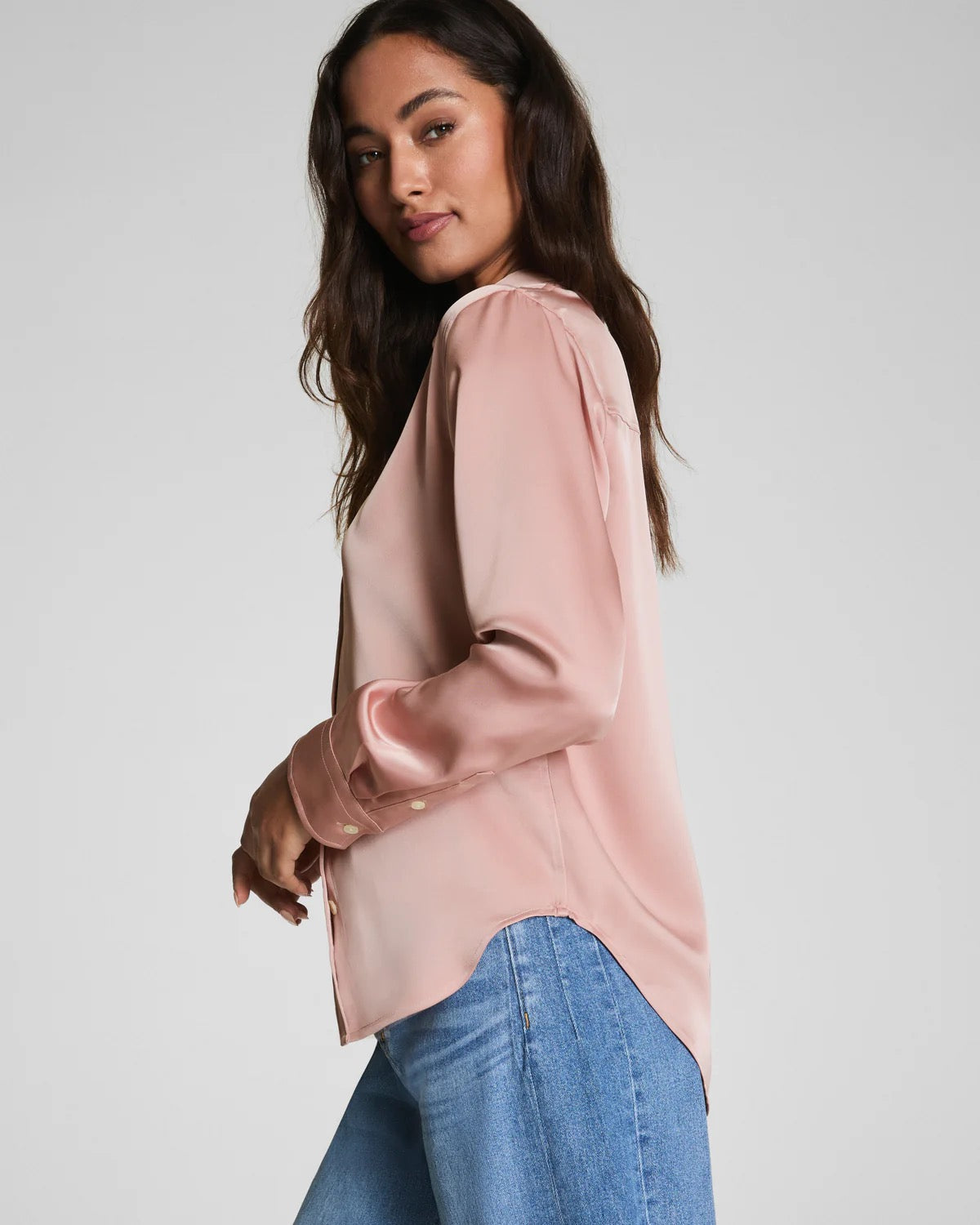 SPANX Silky Smooth Button Down - VINTAGE ROSE